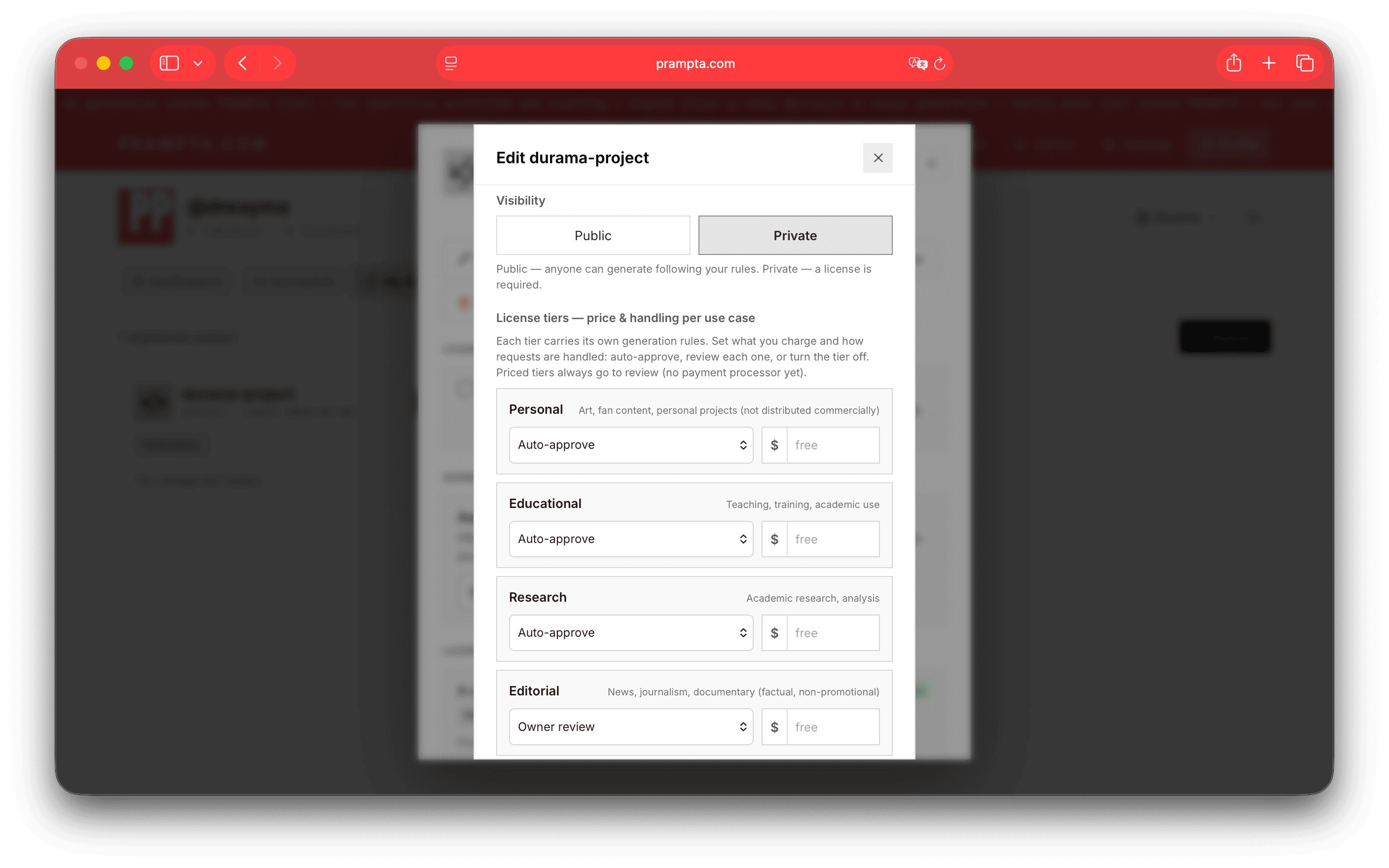 Subject settings — tiers and auto-approval